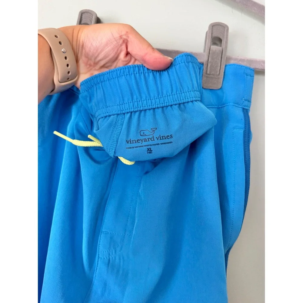Vineyard Vines Unlined Boardshorts Swim Bathing Suit Blue Green Boys' Size XL/18